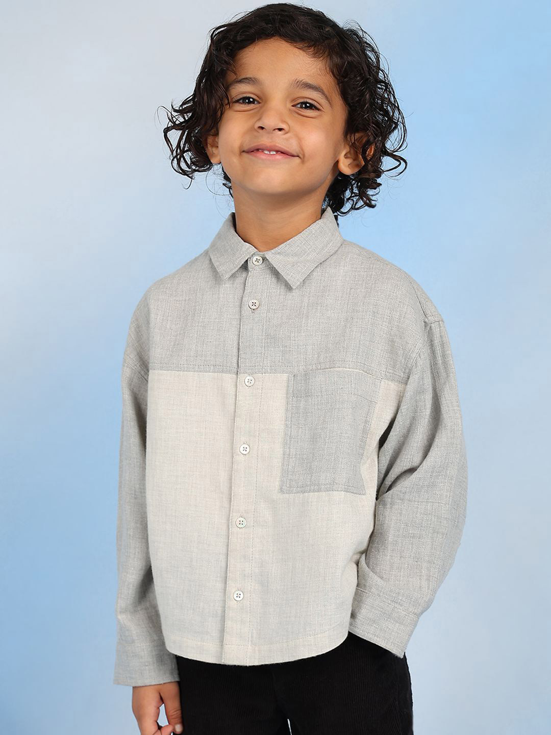 The Tribe Kids Boys Relaxed Spread Collar Colourblocked Cotton Casual Shirt, Grey
The Tribe Kids Boys Relaxed Spread Collar Colourblocked Cotton Casual Shirt, Grey