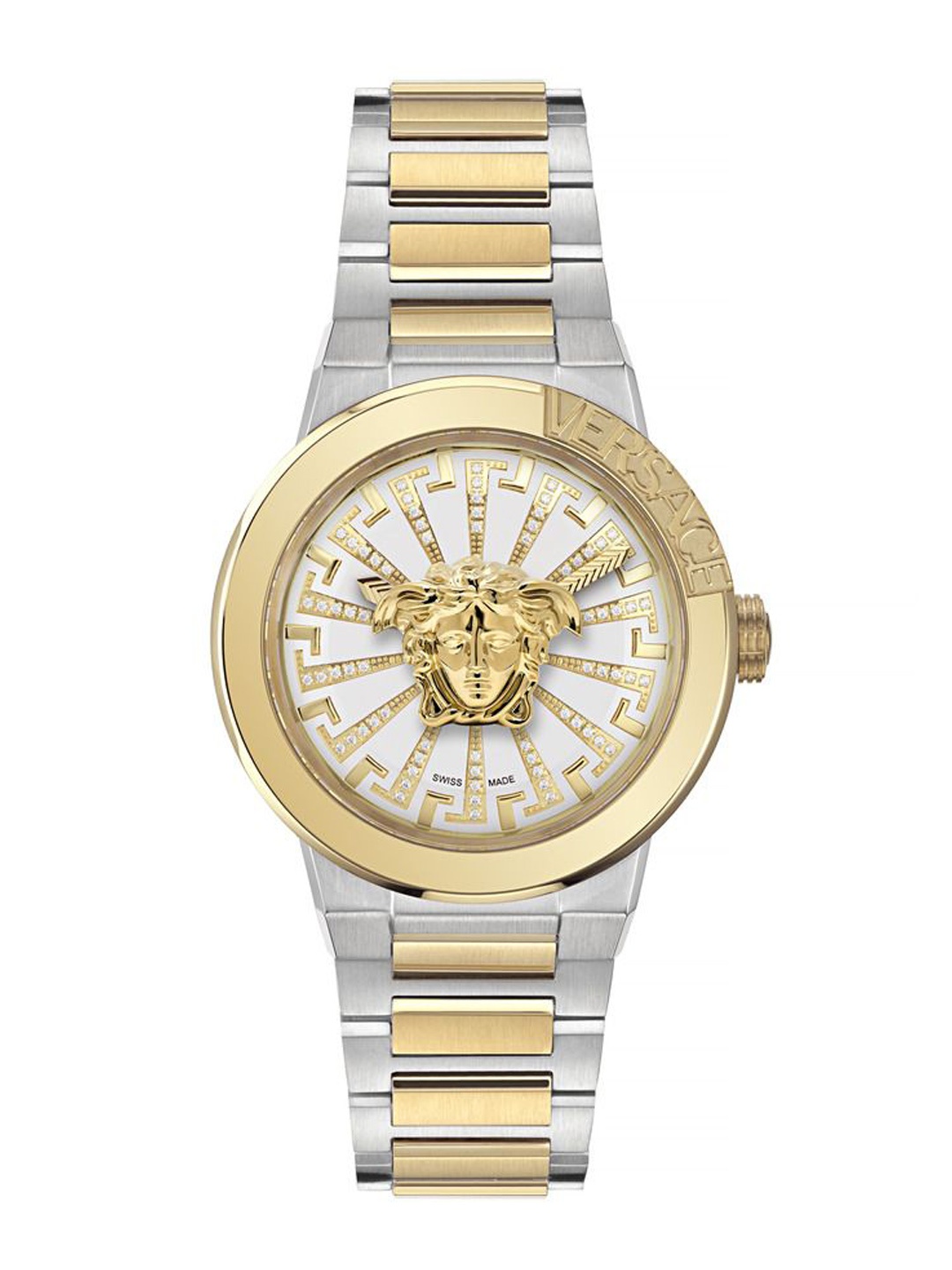 Versace Women Brass Dial & Stainless Steel Bracelet Style Straps Analogue Watch VE3F00823, Silver
Versace Women Brass Dial & Stainless Steel Bracelet Style Straps Analogue Watch VE3F00823, Silver