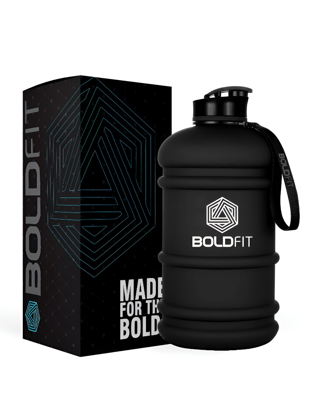 BOLDFIT Black Printed Water Bottle 2.2 Ltr 
BOLDFIT Black Printed Water Bottle 2.2 Ltr