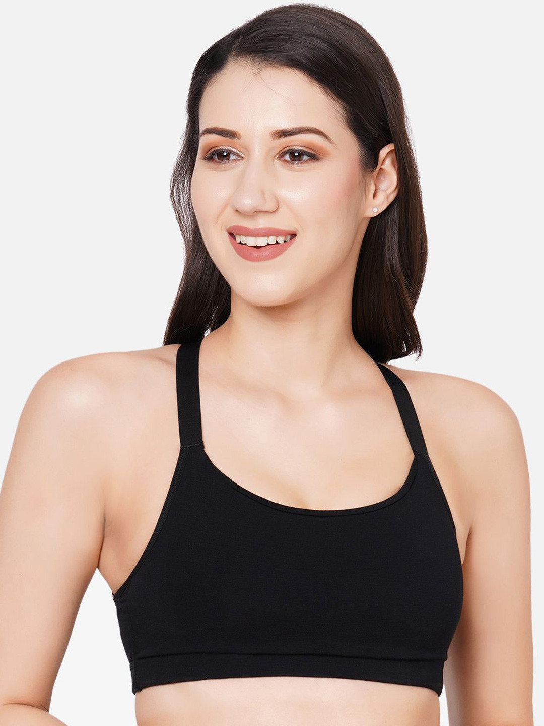 Inner Sense Full Coverage Style Back Sports Bra, Black 
Inner Sense Full Coverage Style Back Sports Bra, Black