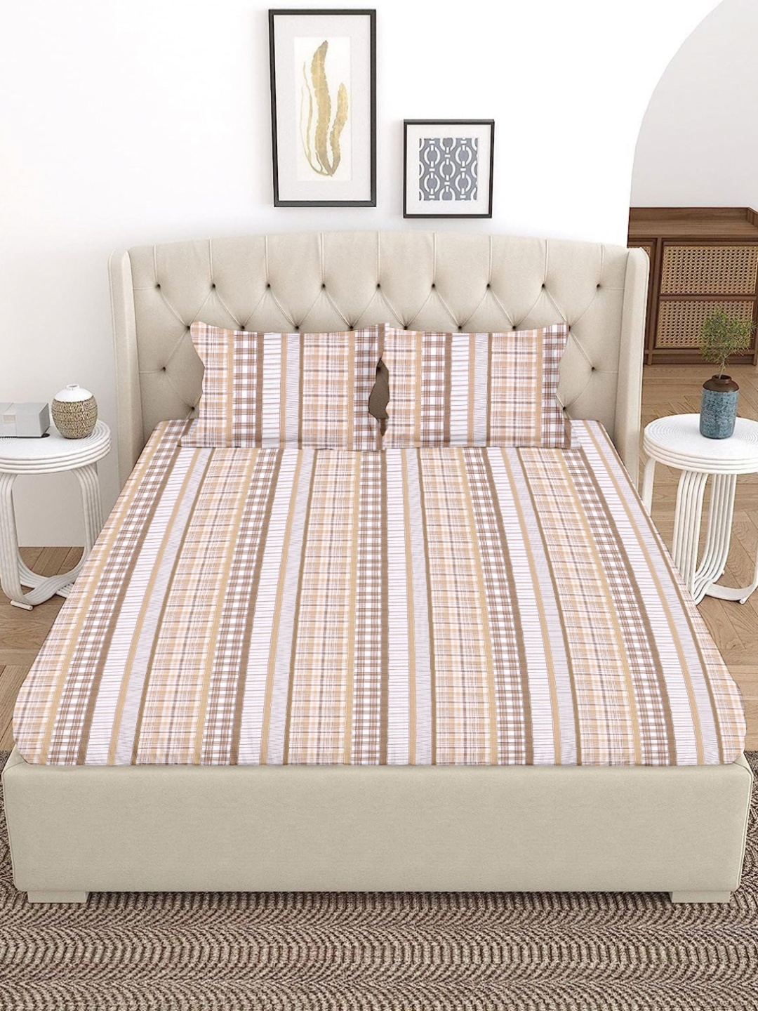 HOME PLUS STUDIOS Brown Geometric Printed 120 TC Cotton Queen Bedsheet & 2 Pillow Covers
HOME PLUS STUDIOS Brown Geometric Printed 120 TC Cotton Queen Bedsheet & 2 Pillow Covers