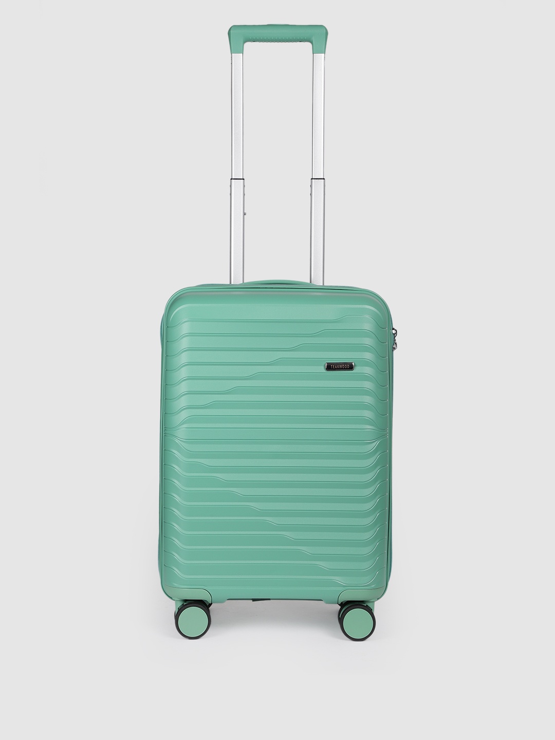 Teakwood Leathers Breeze Textured 360-Degree Rotation Hard Cabin-Sized Trolley Bag 38L, Green
Teakwood Leathers Breeze Textured 360-Degree Rotation Hard Cabin-Sized Trolley Bag 38L, Green