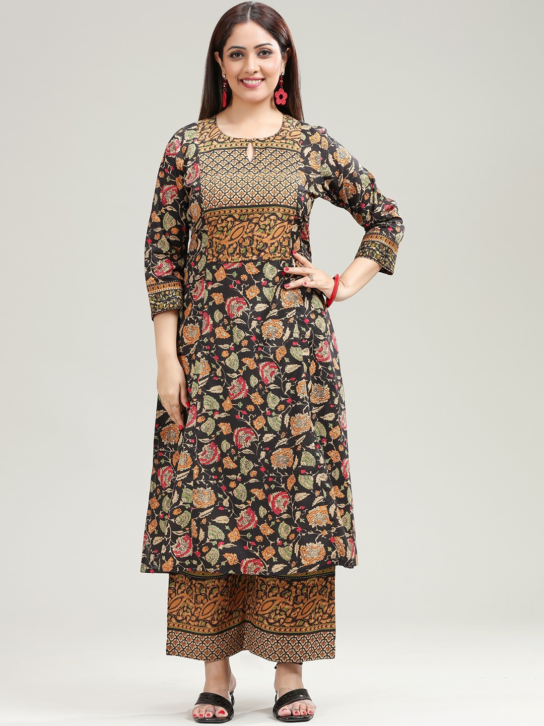 COTTON CULTURE Women Floral Printed Regular Pure Cotton Kurta Co ord Set with Palazzos, Black
COTTON CULTURE Women Floral Printed Regular Pure Cotton Kurta Co ord Set with Palazzos, Black
