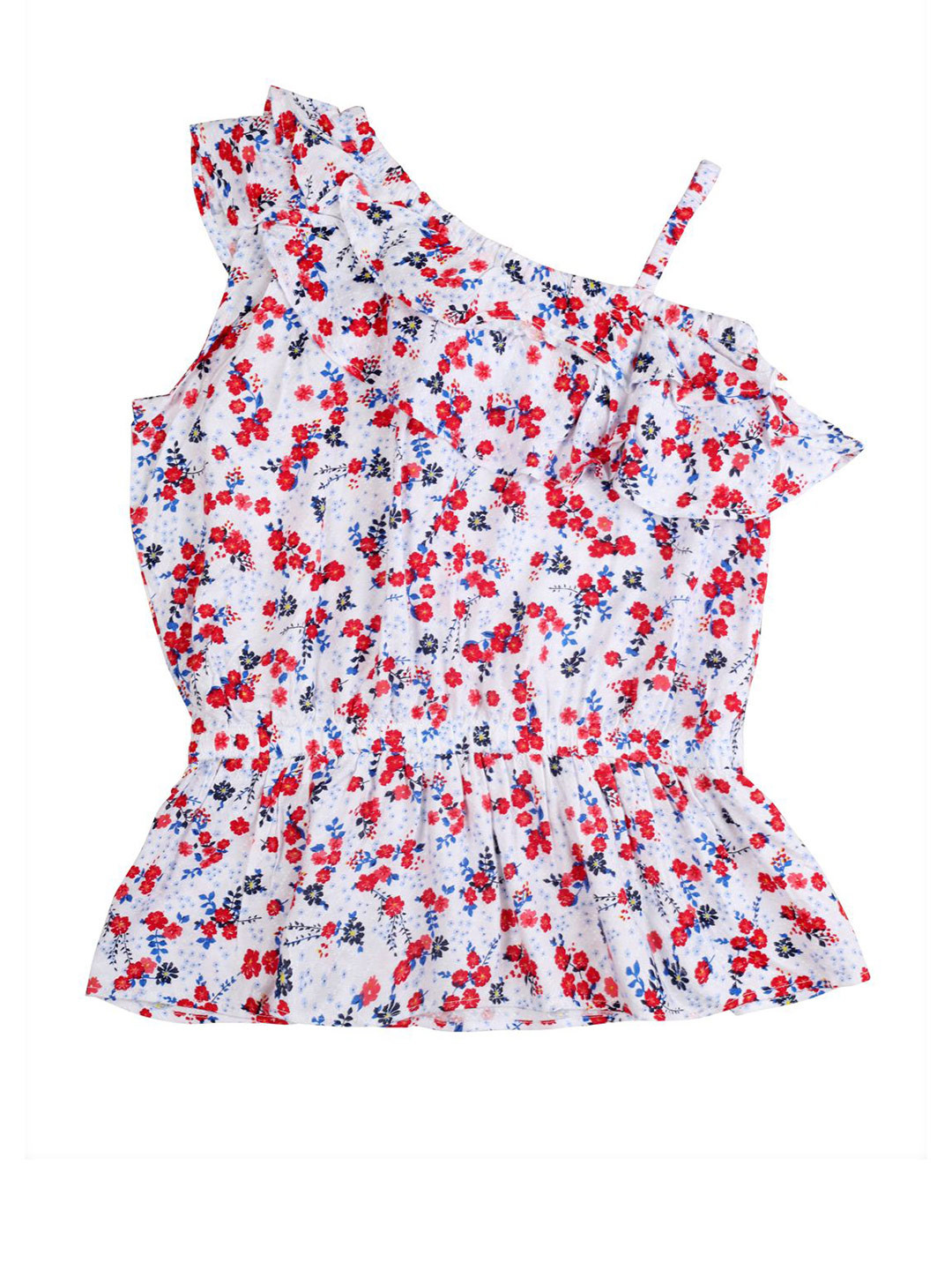 Gini and Jony Girls Floral Printed One Shoulder Cotton Top, White
Gini and Jony Girls Floral Printed One Shoulder Cotton Top, White