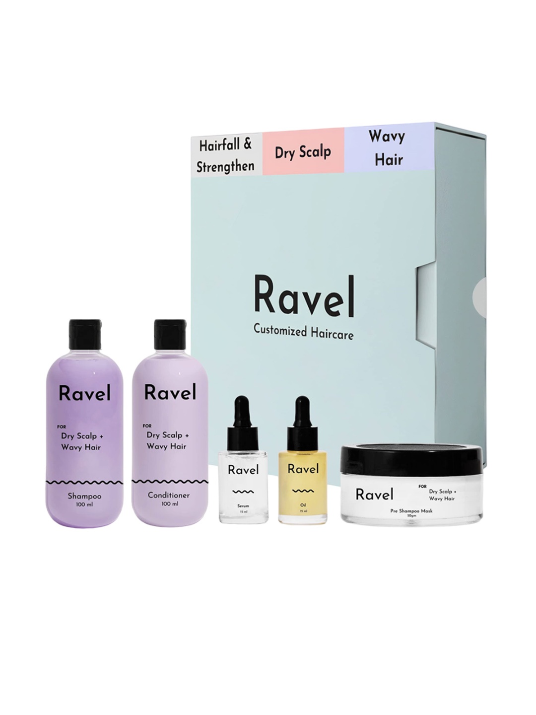 Ravel Hair Fall Control Shampoo, Conditioner, Oil, Serum & Pre Shampoo Mask Gift Set, Purple
Ravel Hair Fall Control Shampoo, Conditioner, Oil, Serum & Pre Shampoo Mask Gift Set, Purple