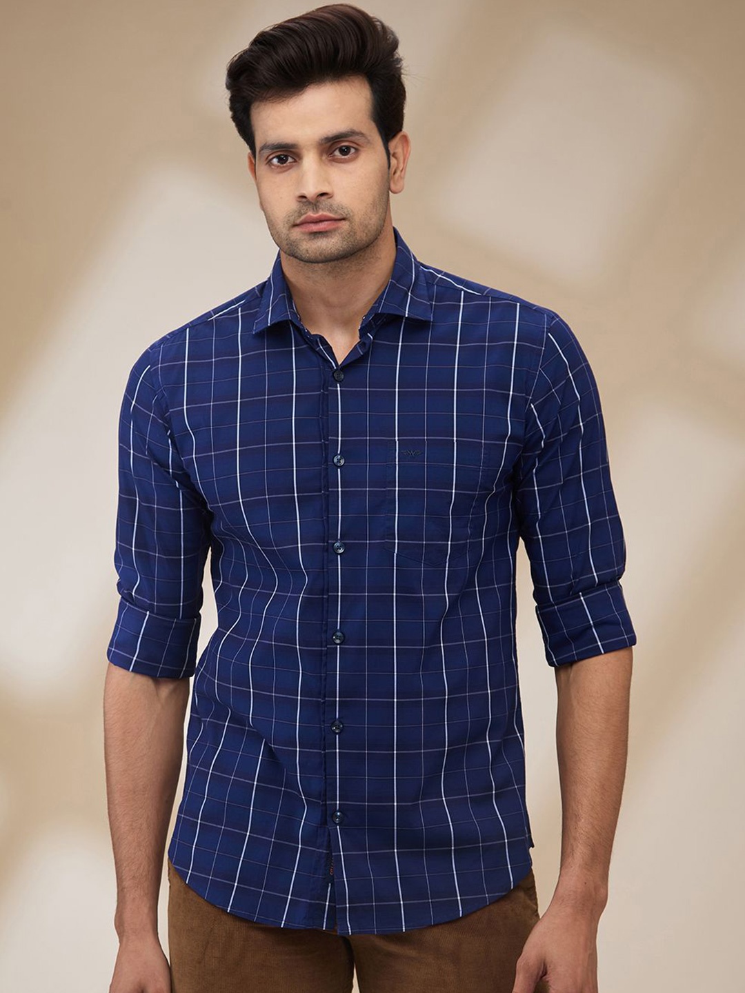 Park Avenue Men Spread Collar Grid Tattersall Checked Cotton Slim Fit Casual Shirt, Blue
Park Avenue Men Spread Collar Grid Tattersall Checked Cotton Slim Fit Casual Shirt, Blue