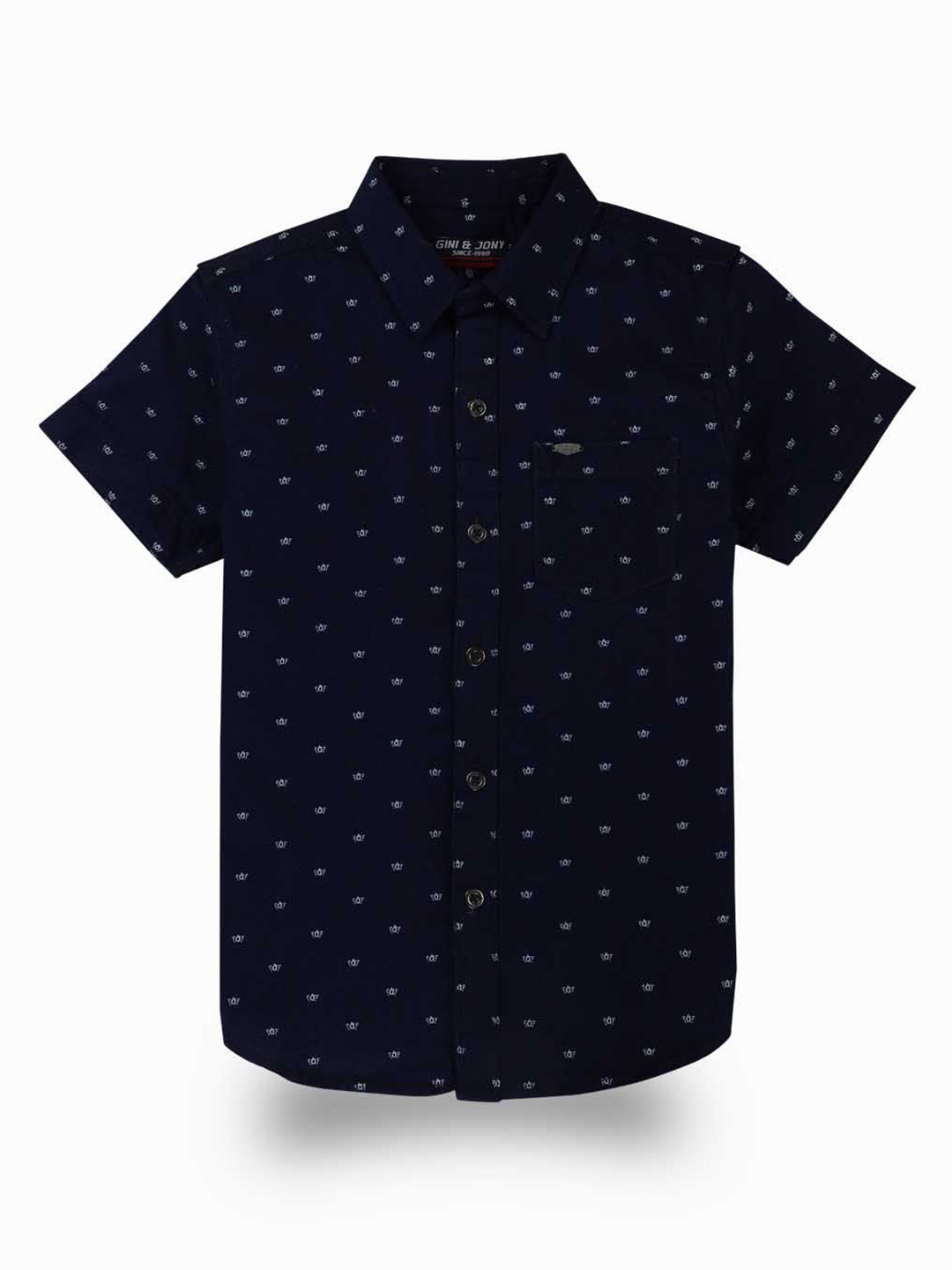 Gini and Jony Boys Standard Spread Collar Micro Ditsy Printed Cotton Casual Shirt, Navy blue
Gini and Jony Boys Standard Spread Collar Micro Ditsy Printed Cotton Casual Shirt, Navy blue