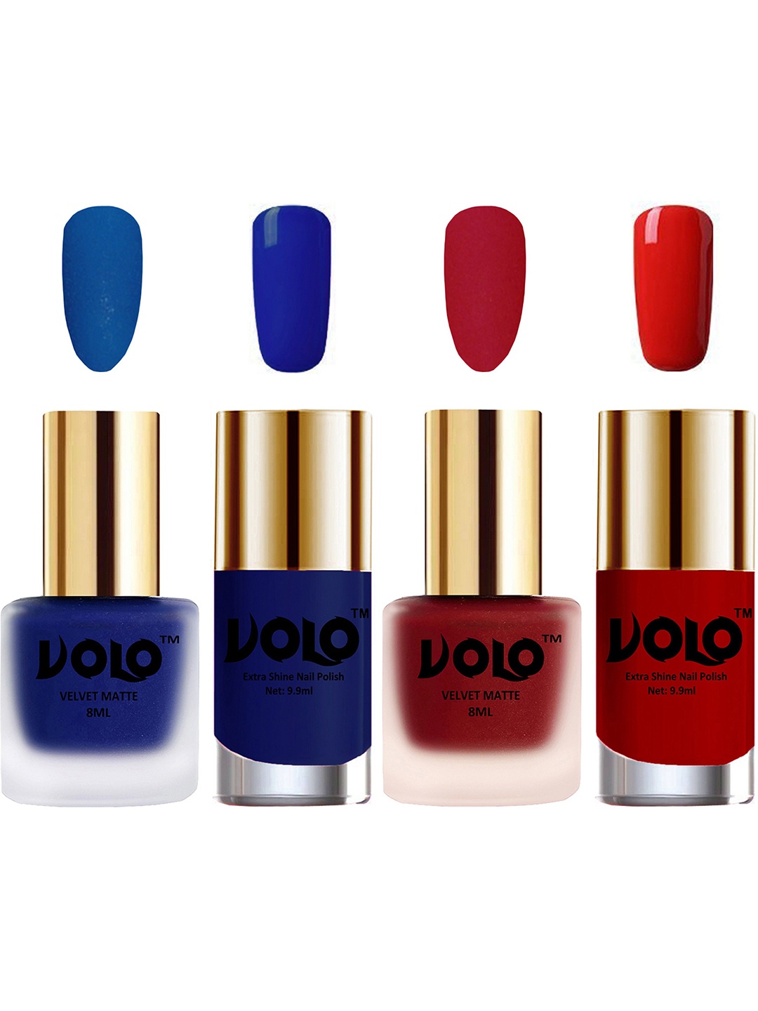 VOLO Set Of 4 Velvet Matte & Extra Shine Nail Polish-8 ml & 9.9 ml Each Shade 19-36-66-38, Orange
VOLO Set Of 4 Velvet Matte & Extra Shine Nail Polish-8 ml & 9.9 ml Each Shade 19-36-66-38, Orange