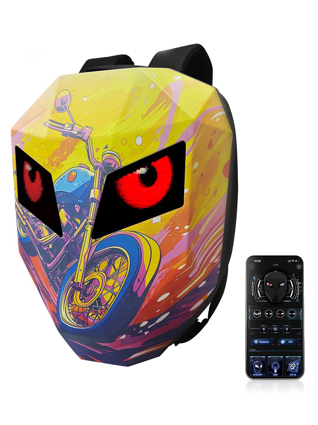 REDHORNS Unisex Graphic Contrast Detail LED Backpack With USB Charging Port, Yellow
REDHORNS Unisex Graphic Contrast Detail LED Backpack With USB Charging Port, Yellow