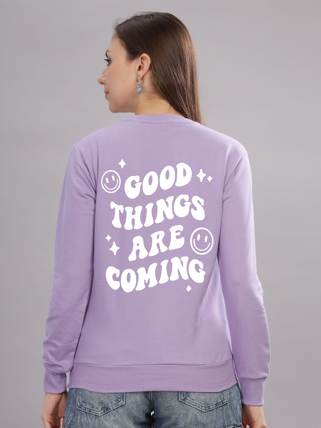 FALTU.CO Women Typography Printed Round Neck Cotton Pullover Sweatshirt, Lavender
FALTU.CO Women Typography Printed Round Neck Cotton Pullover Sweatshirt, Lavender