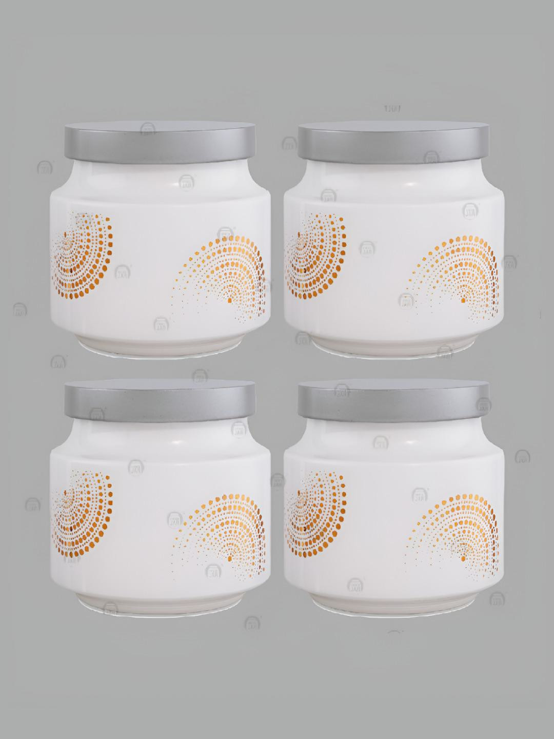 tyche enterprises White & Silver Toned 4 Pieces Glass Dishwasher Safe Container 600ml
tyche enterprises White & Silver Toned 4 Pieces Glass Dishwasher Safe Container 600ml