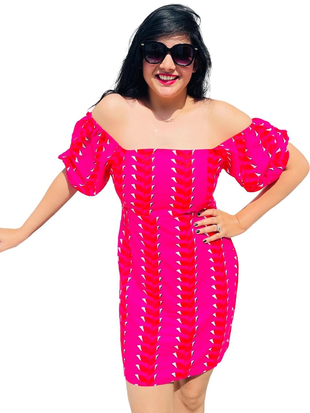 Nesha India summer dreams Women Print Off-Shoulder Puff Sleeve Crepe Fit & Flare Dress, Pink
Nesha India summer dreams Women Print Off-Shoulder Puff Sleeve Crepe Fit & Flare Dress, Pink
