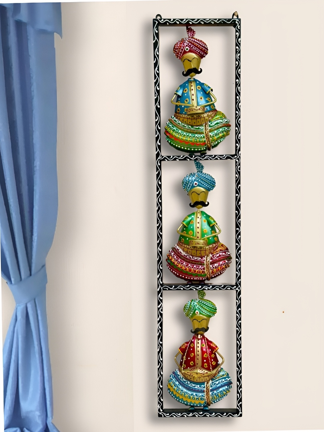 PRANJALS HOUSE Black & Green Printed Rajasthani 3 Moustache Musicians Wall Hanging
PRANJALS HOUSE Black & Green Printed Rajasthani 3 Moustache Musicians Wall Hanging