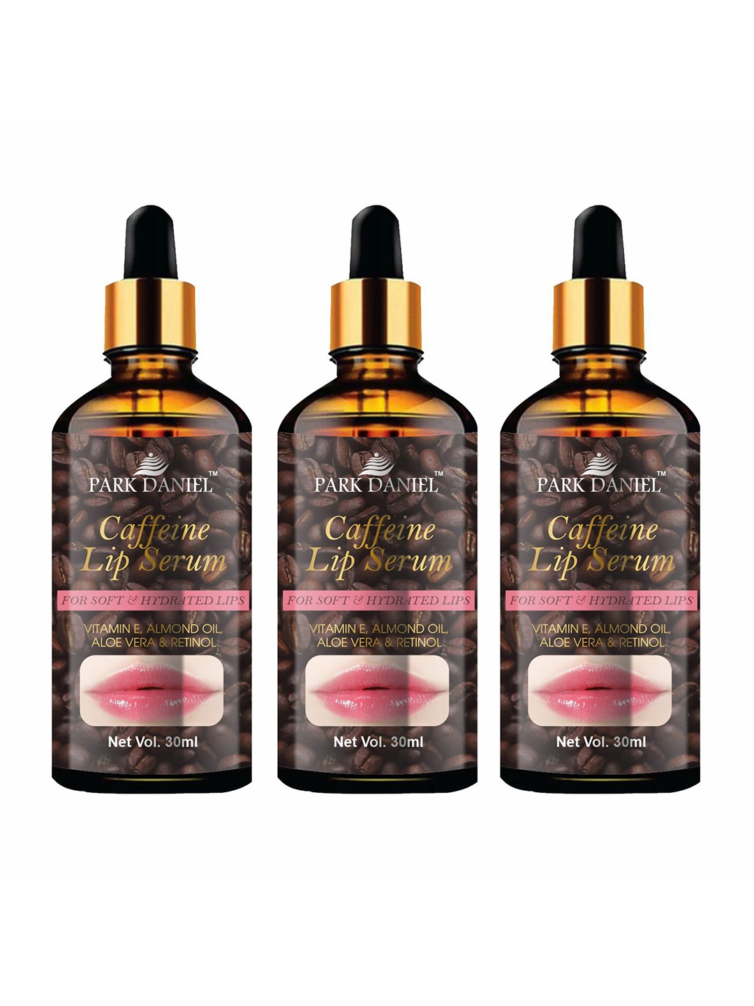 Park Daniel Set Of 3 Caffeine Lip Serum Oil With Vitamin E Almond Oil - 30 ml Each, Brown
Park Daniel Set Of 3 Caffeine Lip Serum Oil With Vitamin E Almond Oil - 30 ml Each, Brown