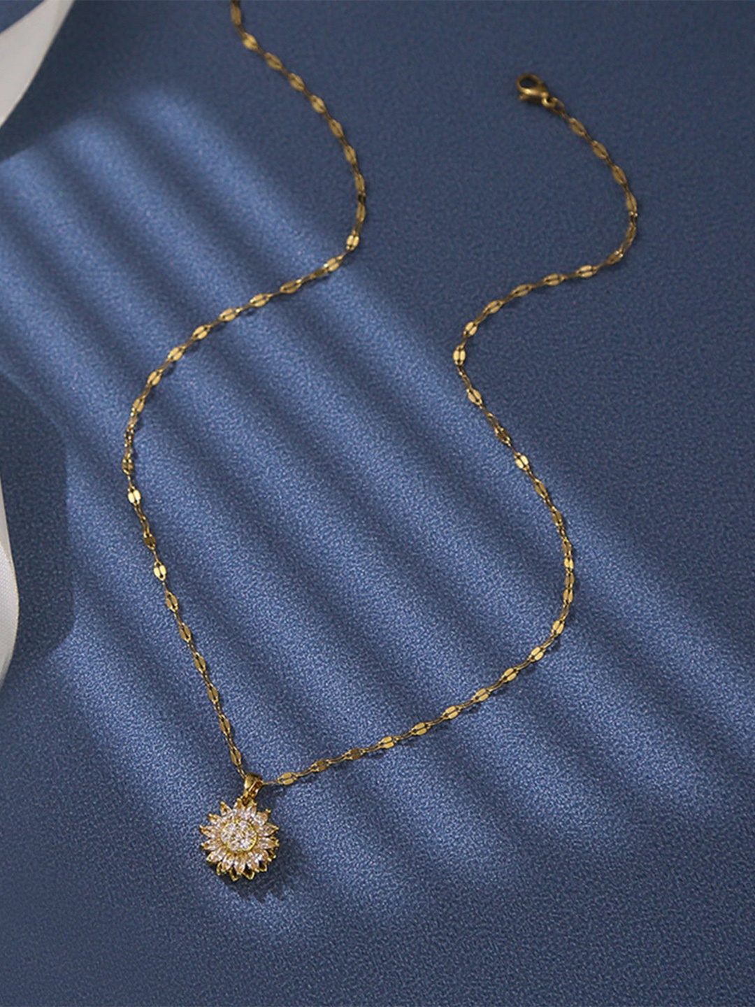 MANSIYAORANGE Gold Plated Stainless Steel Anti-Tarnish Stone Studded Pendant With Chain
MANSIYAORANGE Gold Plated Stainless Steel Anti-Tarnish Stone Studded Pendant With Chain