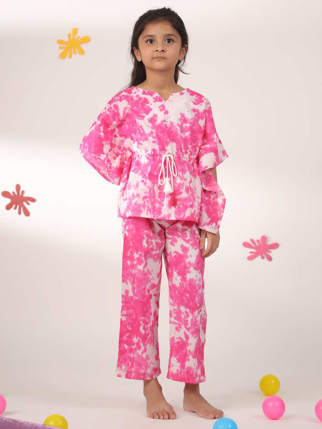 SANSKRUTIHOMES Girls Tie and Dye Pure Cotton Printed Night suit, Pink
SANSKRUTIHOMES Girls Tie and Dye Pure Cotton Printed Night suit, Pink