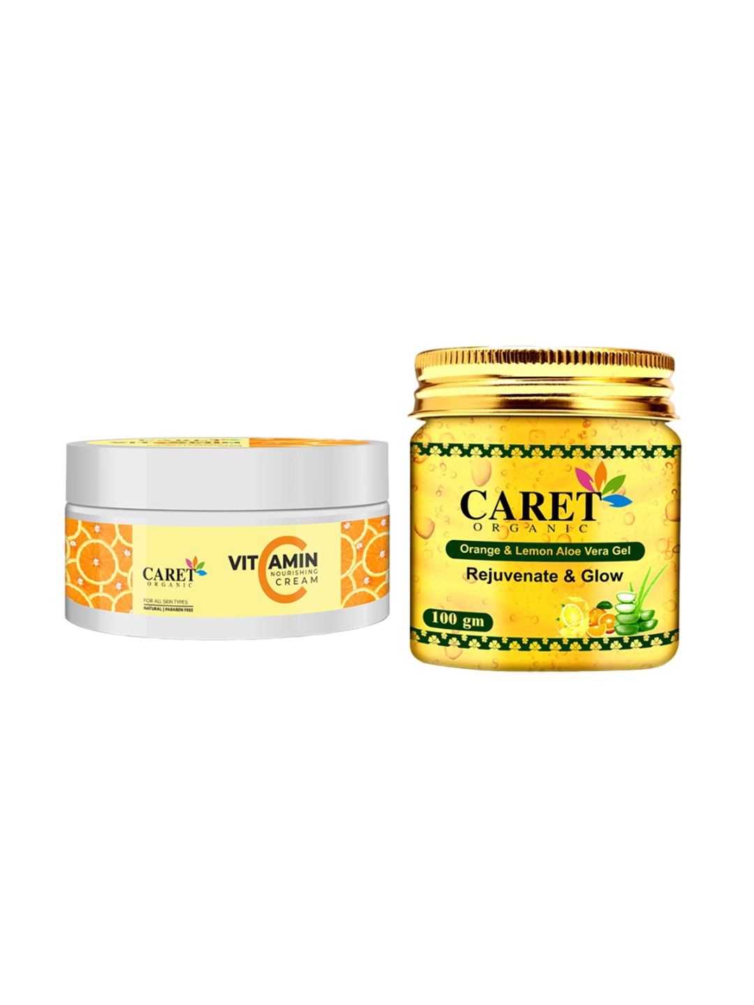 CARET ORGANIC Set Of 2 Vitamin C Nourishing Cream- 100 g & Lemon Aloevera Gel- 100 g, White
CARET ORGANIC Set Of 2 Vitamin C Nourishing Cream- 100 g & Lemon Aloevera Gel- 100 g, White