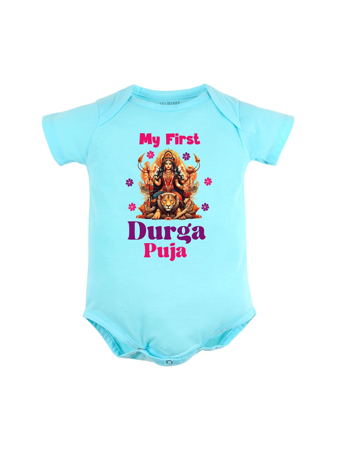 FFLIRTYGO Infants Durga Puja & Navratri Special Printed Cotton Bodysuit, Turquoise blue
FFLIRTYGO Infants Durga Puja & Navratri Special Printed Cotton Bodysuit, Turquoise blue