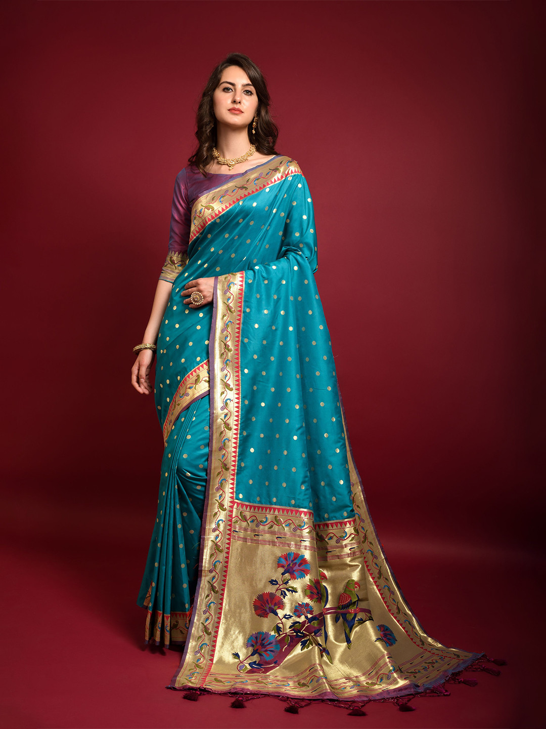Kandora Woven Design Zari Pure Silk Banarasi Saree With Unstitched Blouse Piece, Blue
Kandora Woven Design Zari Pure Silk Banarasi Saree With Unstitched Blouse Piece, Blue