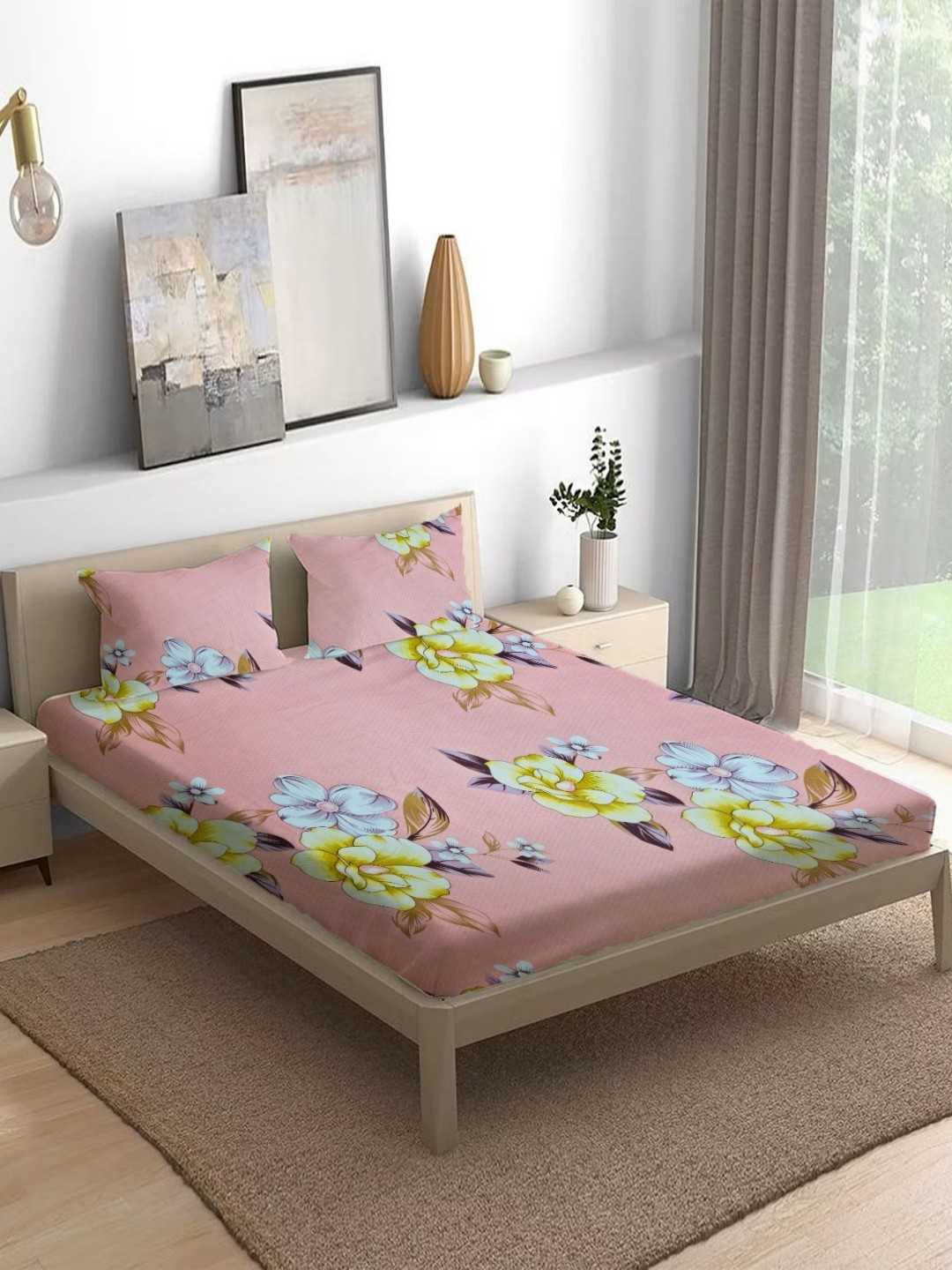 THE little BIG STORE Peach Coloured Floral Cotton 300 TC Queen Bedsheet Set 1.98m x 1.82m
THE little BIG STORE Peach Coloured Floral Cotton 300 TC Queen Bedsheet Set 1.98m x 1.82m
