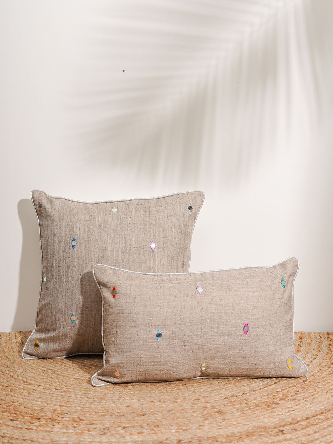 India Circus by Krsnaa Mehta Brown & Blue Geometric Printed Cotton Square Cushion Cover
India Circus by Krsnaa Mehta Brown & Blue Geometric Printed Cotton Square Cushion Cover