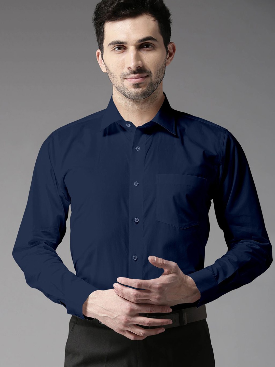 STUDIO NEXX Men Standard Spread Collar Solid Cotton Slim Fit Formal Shirt, Navy blue
STUDIO NEXX Men Standard Spread Collar Solid Cotton Slim Fit Formal Shirt, Navy blue