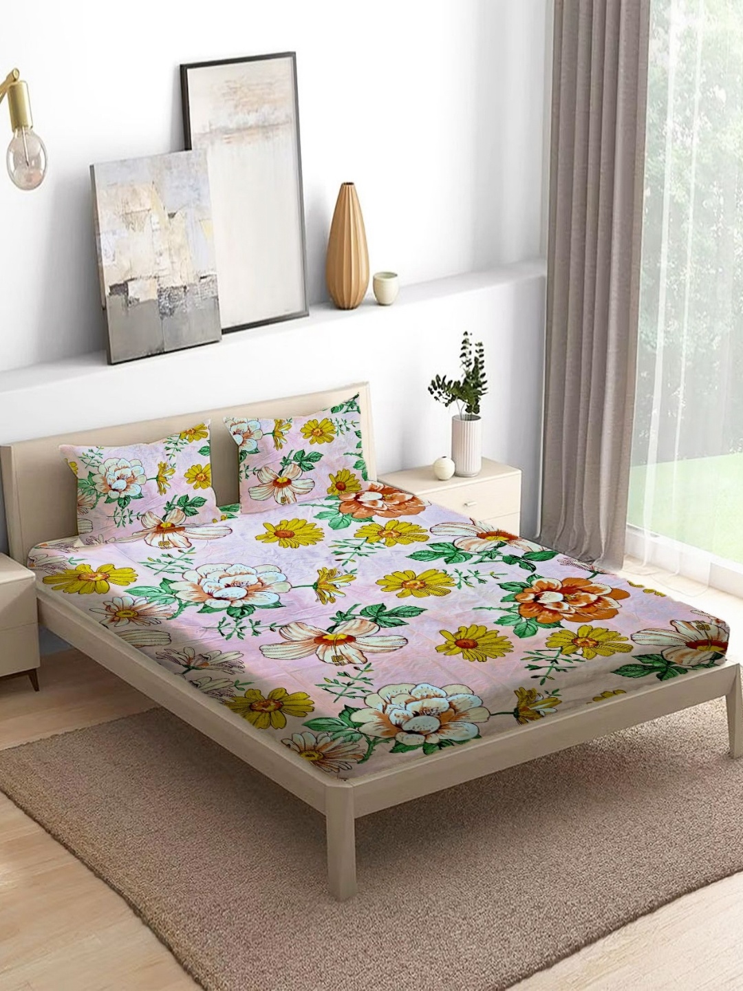 THE little BIG STORE Pink Floral Printed Cotton 300 TC Queen Bedsheet Set 1.98m x 1.82m
THE little BIG STORE Pink Floral Printed Cotton 300 TC Queen Bedsheet Set 1.98m x 1.82m