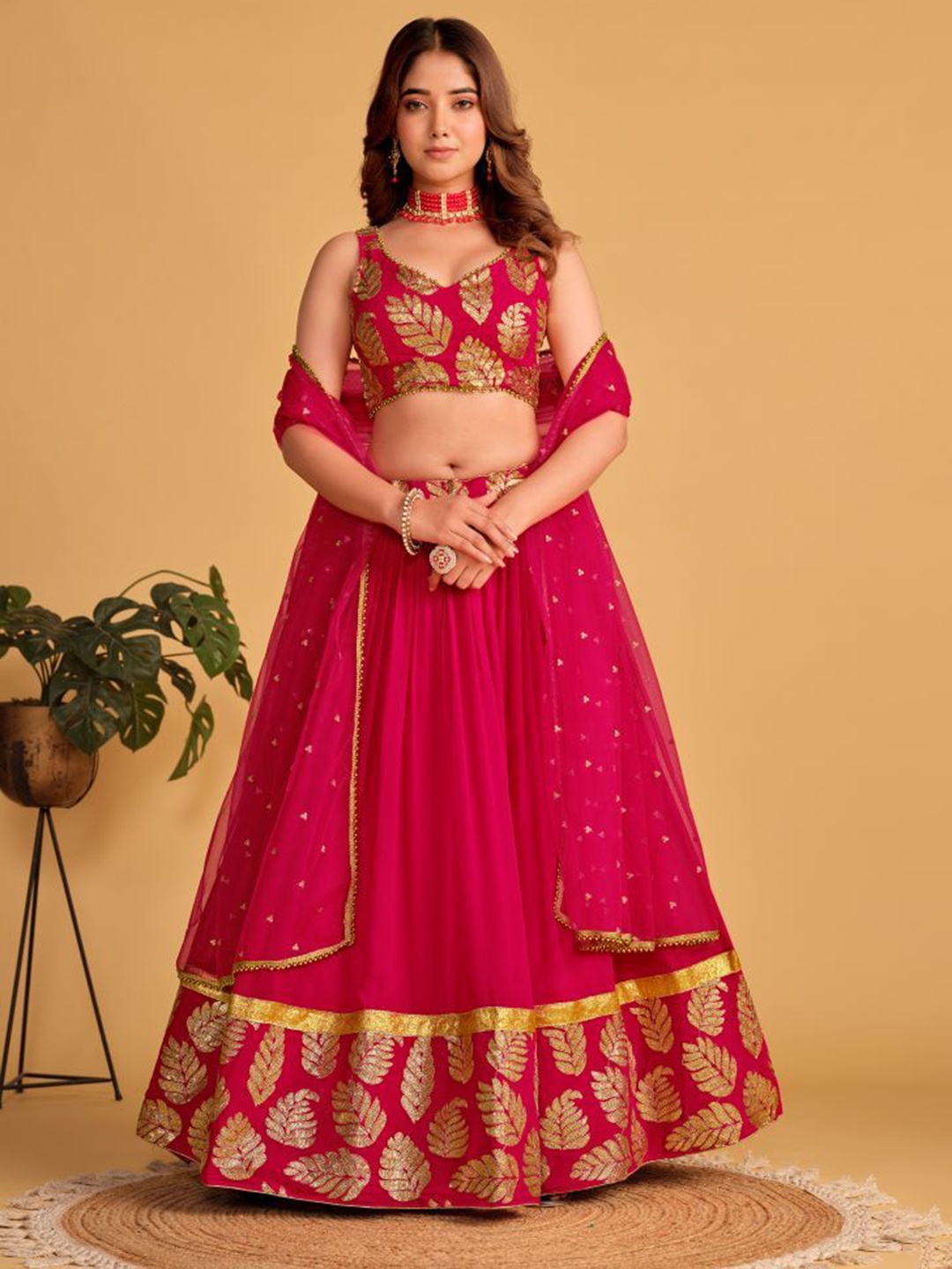 Anara Embroidered Sequinned Ready to Wear Lehenga & Unstitched Blouse With Dupatta, Pink
Anara Embroidered Sequinned Ready to Wear Lehenga & Unstitched Blouse With Dupatta, Pink