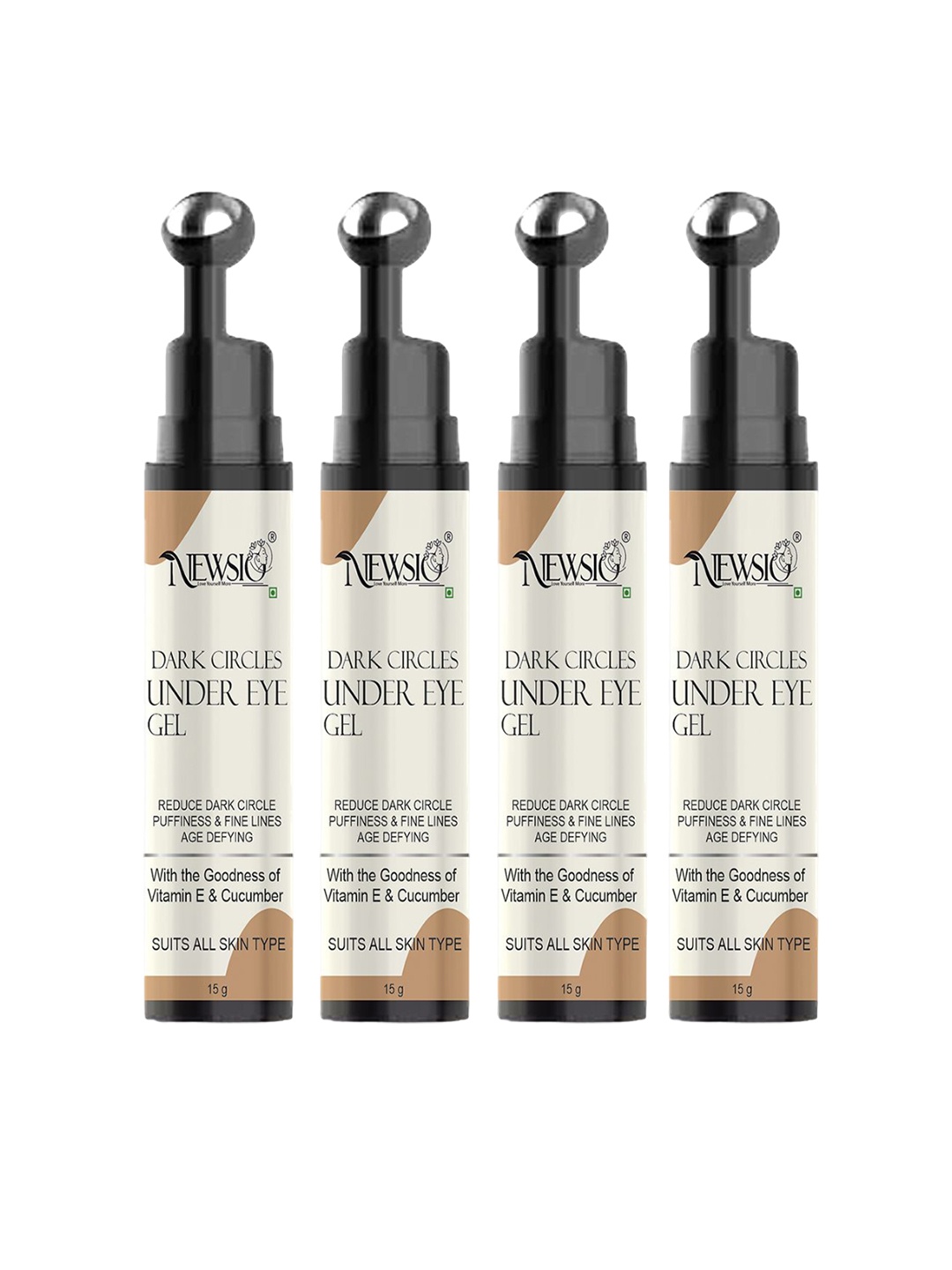 Newsio Set Of 4 Under Eye Gel With Vitamin E & Cucumber - 15 g Each, Transparent
Newsio Set Of 4 Under Eye Gel With Vitamin E & Cucumber - 15 g Each, Transparent