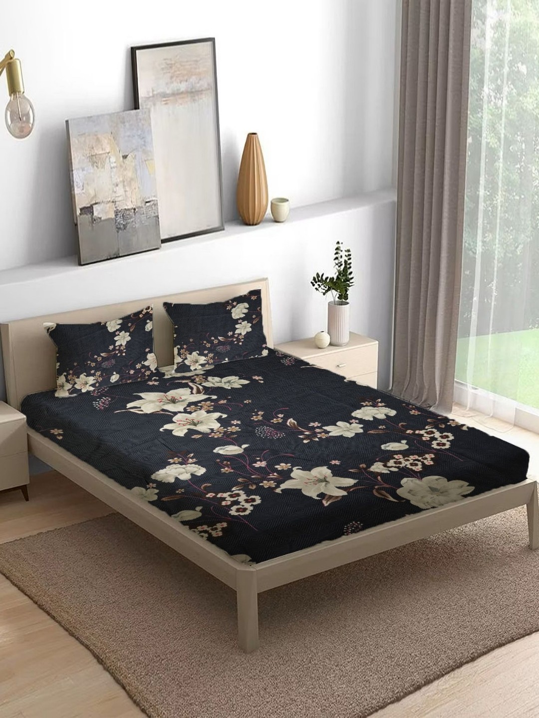 THE little BIG STORE Blue Floral Printed Cotton 300 TC Queen Bedsheet Set 1.98m x 1.82m
THE little BIG STORE Blue Floral Printed Cotton 300 TC Queen Bedsheet Set 1.98m x 1.82m
