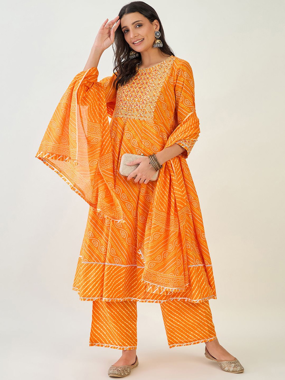 Anouk Women Bandhani Embroidered Empire Pure Cotton Kurta with Trousers & With Dupatta, Orange
Anouk Women Bandhani Embroidered Empire Pure Cotton Kurta with Trousers & With Dupatta, Orange