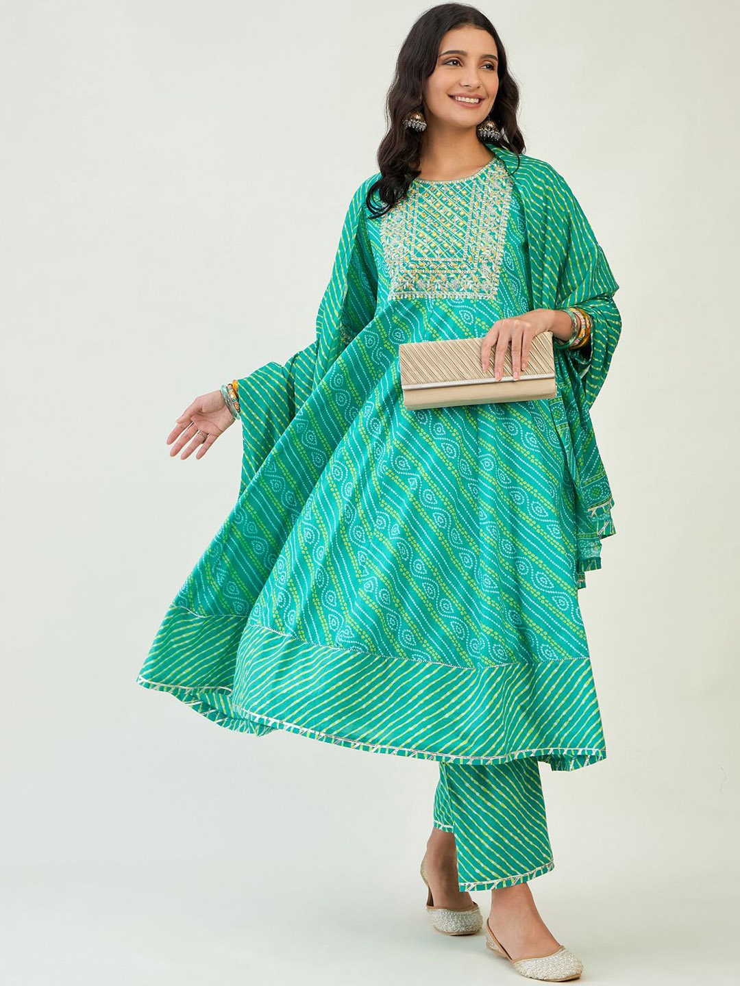 Anouk Women Bandhani Embroidered Empire Pure Cotton Kurta with Trousers & With Dupatta, Green
Anouk Women Bandhani Embroidered Empire Pure Cotton Kurta with Trousers & With Dupatta, Green
