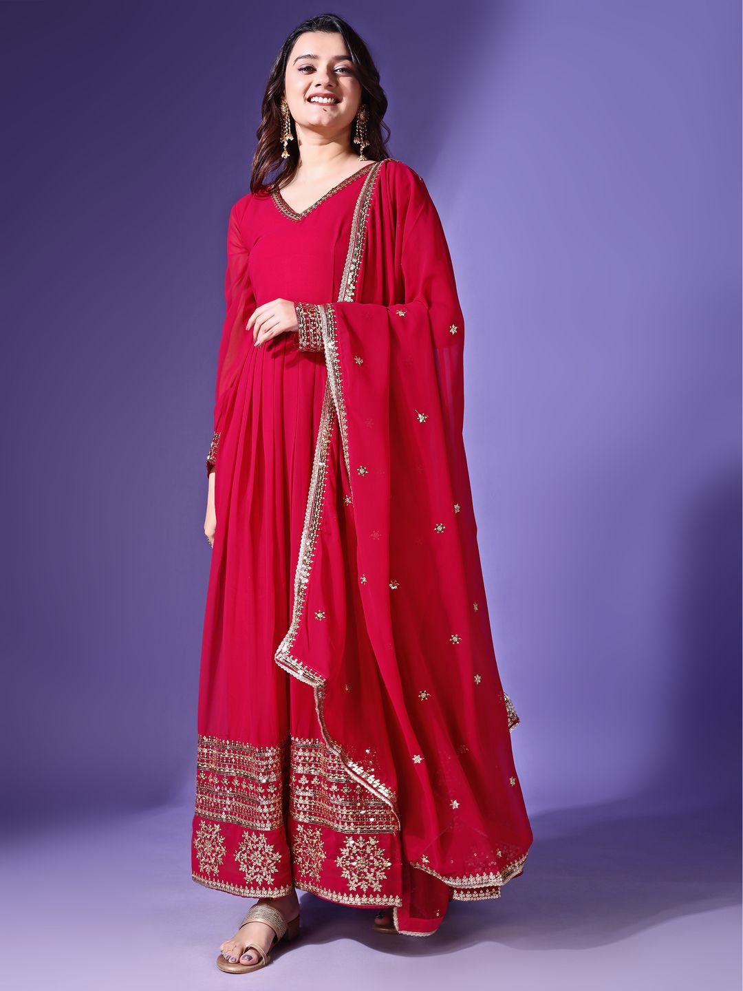 Fashionuma Women Ethnic Motifs Embroidered Regular Kurta with Pyjamas & With Dupatta, Pink
Fashionuma Women Ethnic Motifs Embroidered Regular Kurta with Pyjamas & With Dupatta, Pink