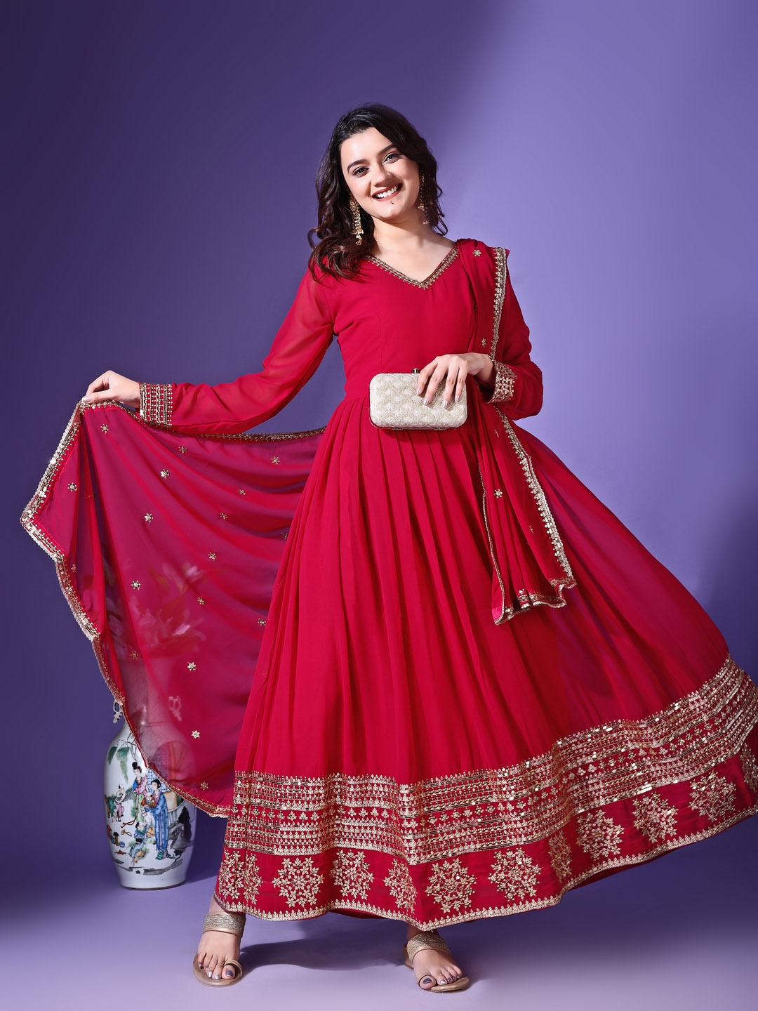 Fashion Basket Women Ethnic Motifs Embroidered Empire Kurta with Pyjamas & With Dupatta, Pink
Fashion Basket Women Ethnic Motifs Embroidered Empire Kurta with Pyjamas & With Dupatta, Pink