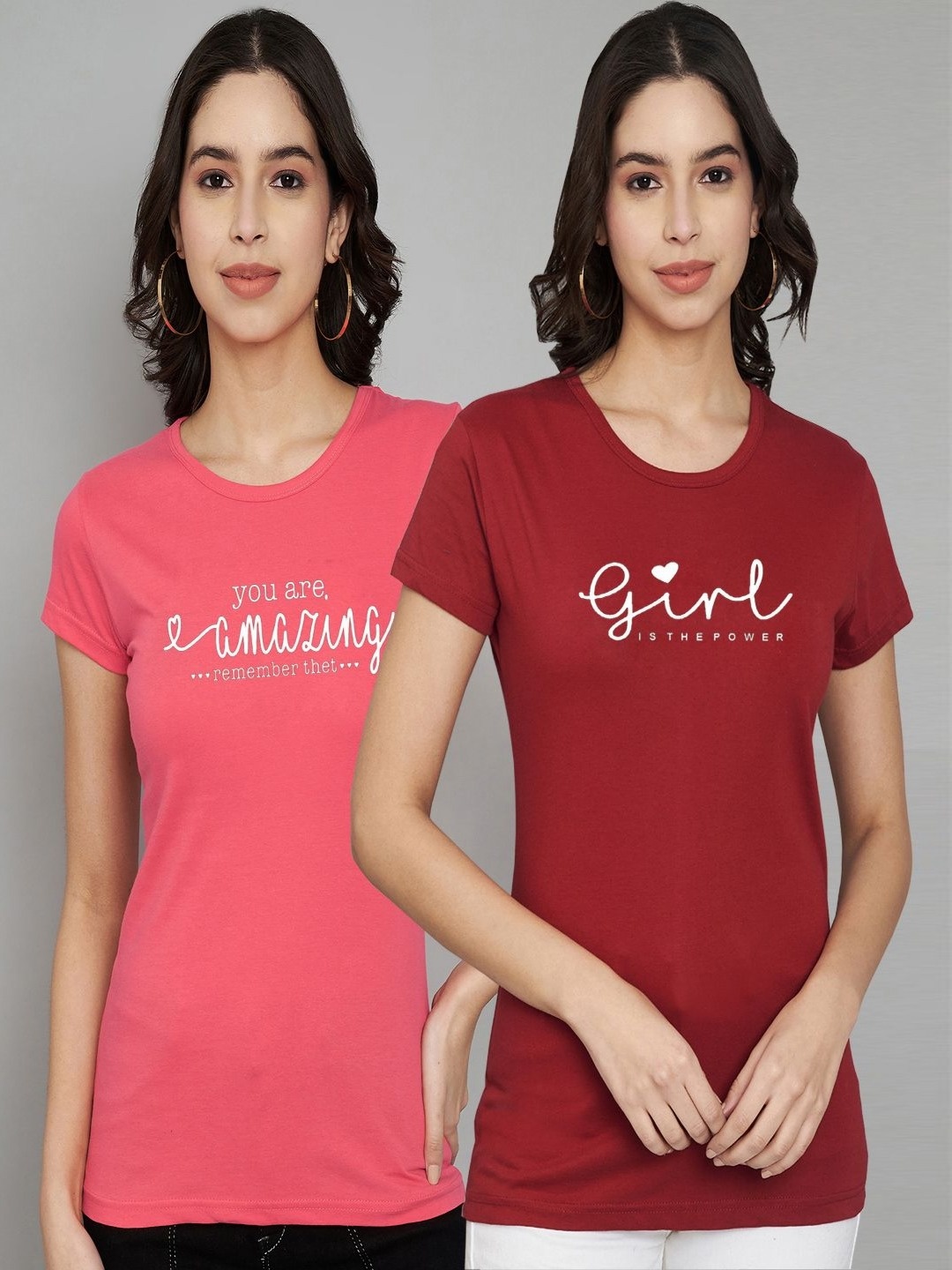 Trend Level Women Pack Of 2 Typography Printed Round Neck Cotton T-shirts, Coral
Trend Level Women Pack Of 2 Typography Printed Round Neck Cotton T-shirts, Coral