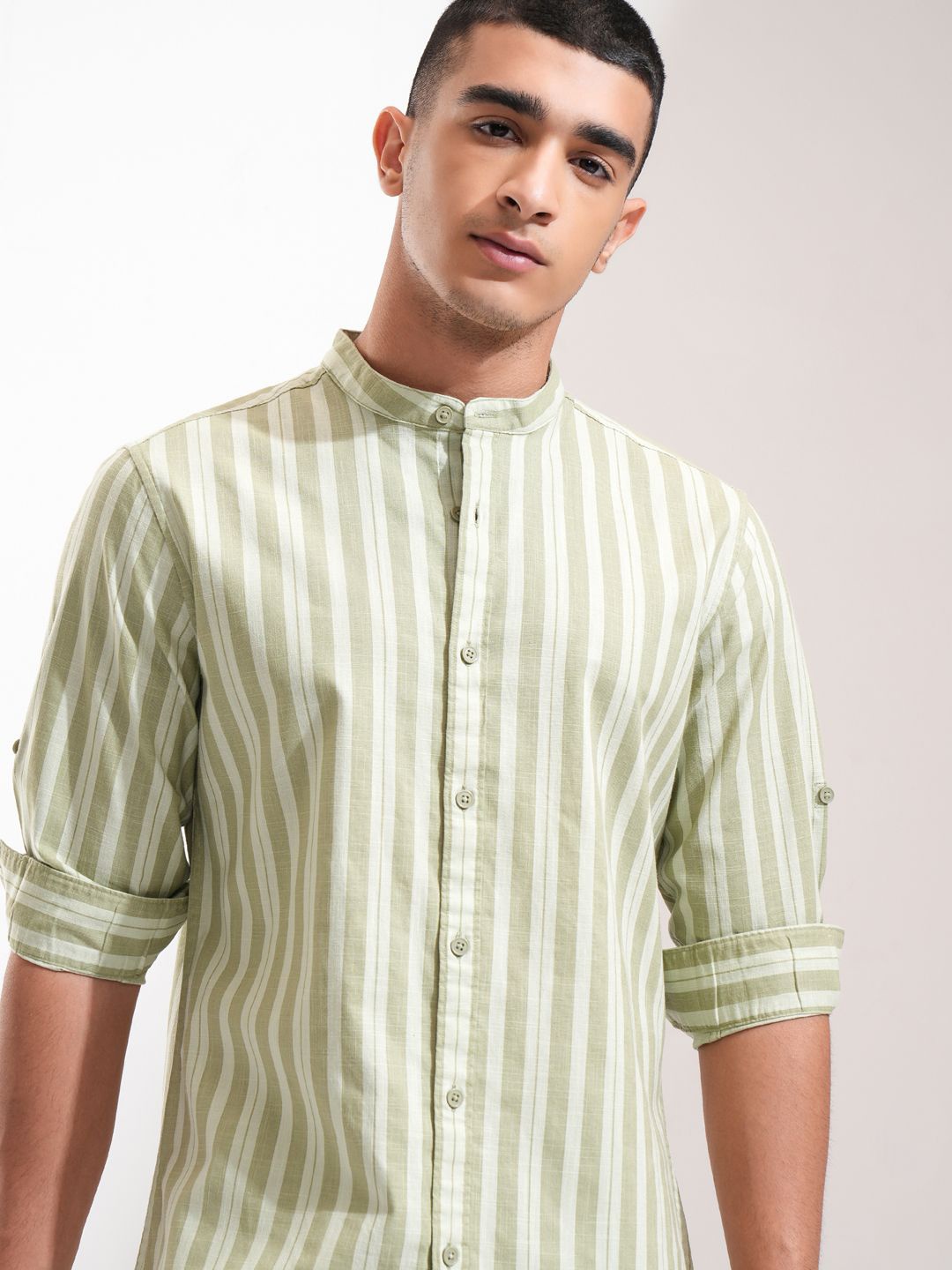 Highlander Men Cotton Linen Printed Striped Mandarin Collar Roll Up Sleeve Casual Shirt, Olive
Highlander Men Cotton Linen Printed Striped Mandarin Collar Roll Up Sleeve Casual Shirt, Olive