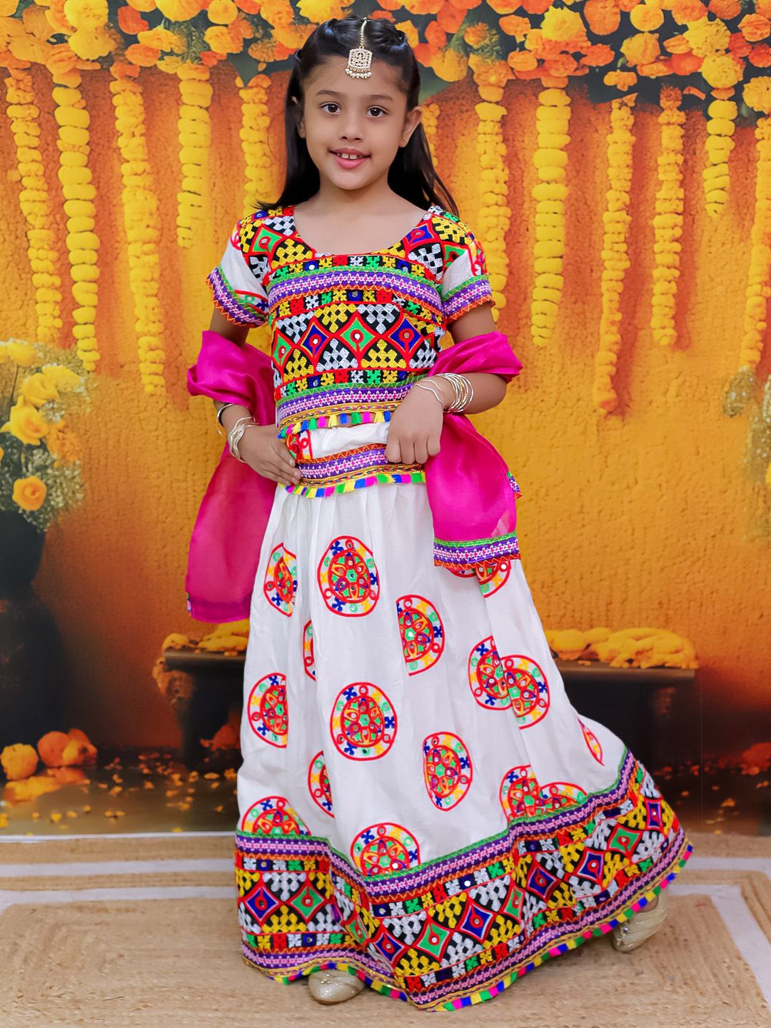 BownBee Girls Embroidered Mirror Work Ready to Wear Lehenga & Blouse With Dupatta, White
BownBee Girls Embroidered Mirror Work Ready to Wear Lehenga & Blouse With Dupatta, White