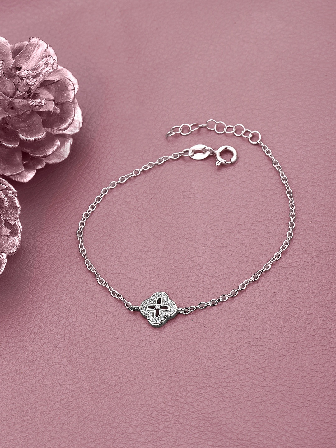 Sangria Rhodium-Plated 925 Sterling Silver Cubic Zirconia Link Bracelet
Sangria Rhodium-Plated 925 Sterling Silver Cubic Zirconia Link Bracelet