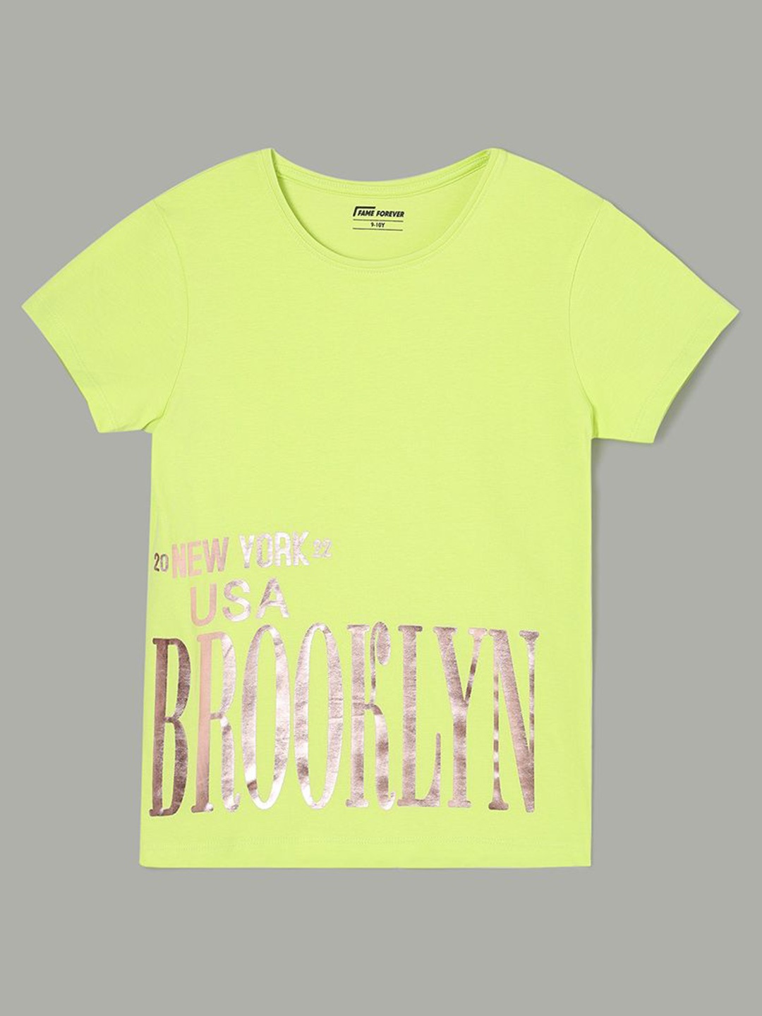Fame Forever by Lifestyle Girls Typography Printed Round Neck Cotton T-shirt, Yellow
Fame Forever by Lifestyle Girls Typography Printed Round Neck Cotton T-shirt, Yellow