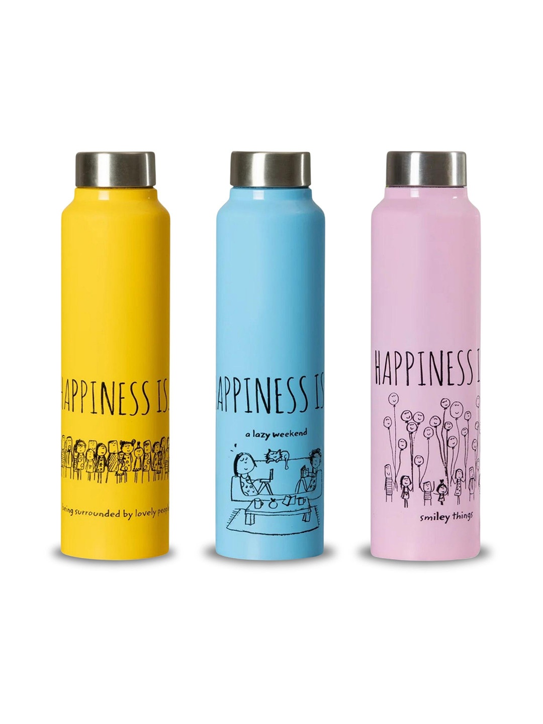Clay Craft Vacbott Happiness 1000Ml Single-Wall Stainless Steel BIS Approved Water Bottle, Blue
Clay Craft Vacbott Happiness 1000Ml Single-Wall Stainless Steel BIS Approved Water Bottle, Blue