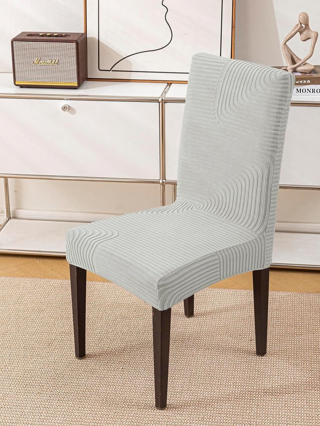 HOUSE OF QUIRK Grey Striped Jacquard Stretchable Removable & Washable Chair Cover
HOUSE OF QUIRK Grey Striped Jacquard Stretchable Removable & Washable Chair Cover