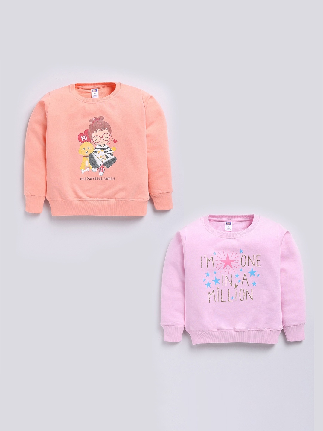 Nottie Planet Girls Pack Of 2 Embellished Printed Round Neck Cotton Sweatshirts, Coral
Nottie Planet Girls Pack Of 2 Embellished Printed Round Neck Cotton Sweatshirts, Coral