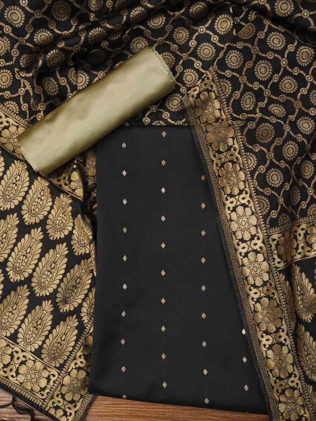 Jaipur Kurti Women Ethnic Motifs Woven Design Zari Dress Material With Dupatta, Black
Jaipur Kurti Women Ethnic Motifs Woven Design Zari Dress Material With Dupatta, Black