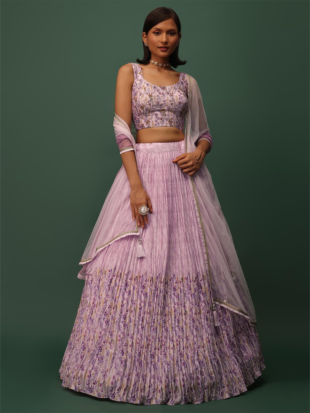 FABPIXEL Embroidered Mirror Work Semi-Stitched Lehenga & Unstitched Blouse With Dupatta, Purple
FABPIXEL Embroidered Mirror Work Semi-Stitched Lehenga & Unstitched Blouse With Dupatta, Purple