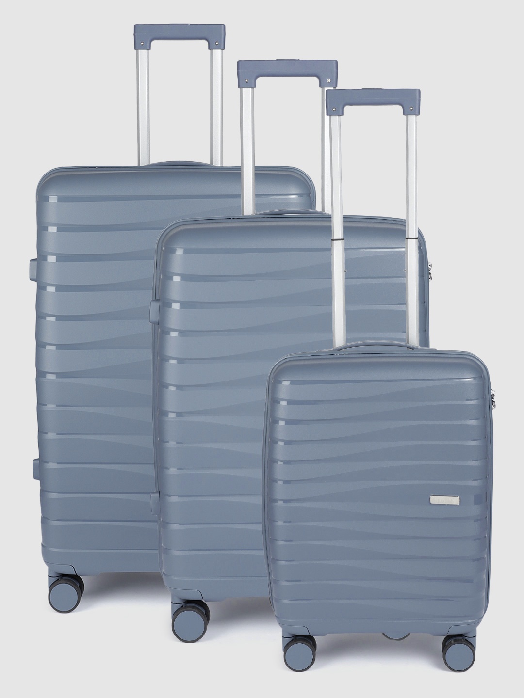 Teakwood Leathers 3Pcs Rise Textured 360-Degree Rotation Hard-Sided Trolley Bags 191L, Blue
Teakwood Leathers 3Pcs Rise Textured 360-Degree Rotation Hard-Sided Trolley Bags 191L, Blue