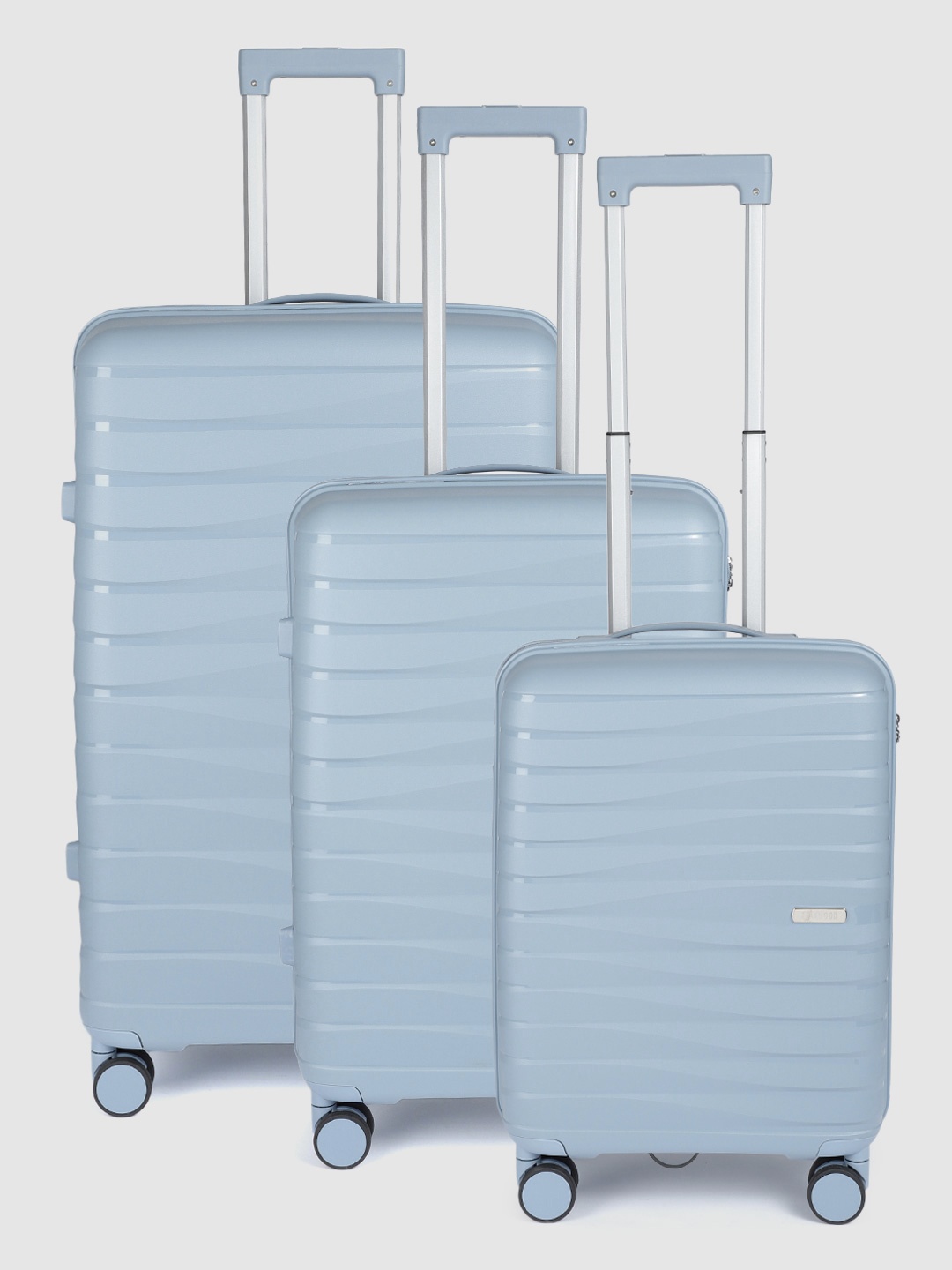 Teakwood Leathers 3Pcs Rise Textured 360-Degree Rotation Hard-Sided Trolley Bags 191L, Blue
Teakwood Leathers 3Pcs Rise Textured 360-Degree Rotation Hard-Sided Trolley Bags 191L, Blue