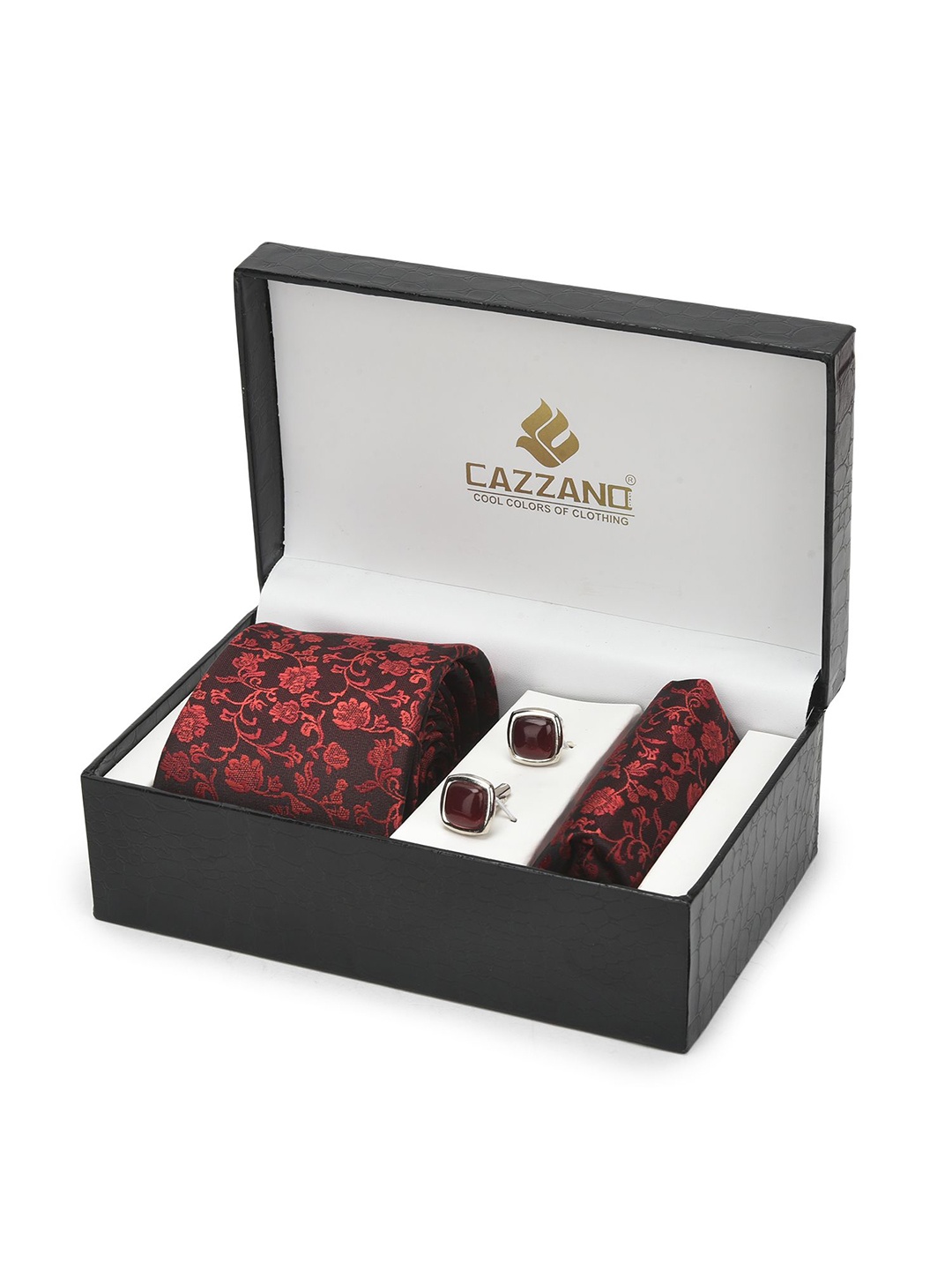 Cazzano Men Floral Embroidered Slim Tie Cufflinks & Pocket Square Accessory Gift Set, Maroon
Cazzano Men Floral Embroidered Slim Tie Cufflinks & Pocket Square Accessory Gift Set, Maroon