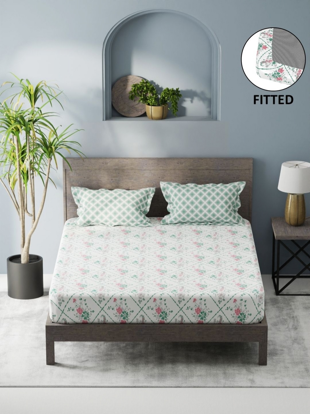 KOPA White Floral 200TC Microfiber Fitted Double King Bedsheet Set-1.80 m X 1.98 m X 25 cm
KOPA White Floral 200TC Microfiber Fitted Double King Bedsheet Set-1.80 m X 1.98 m X 25 cm