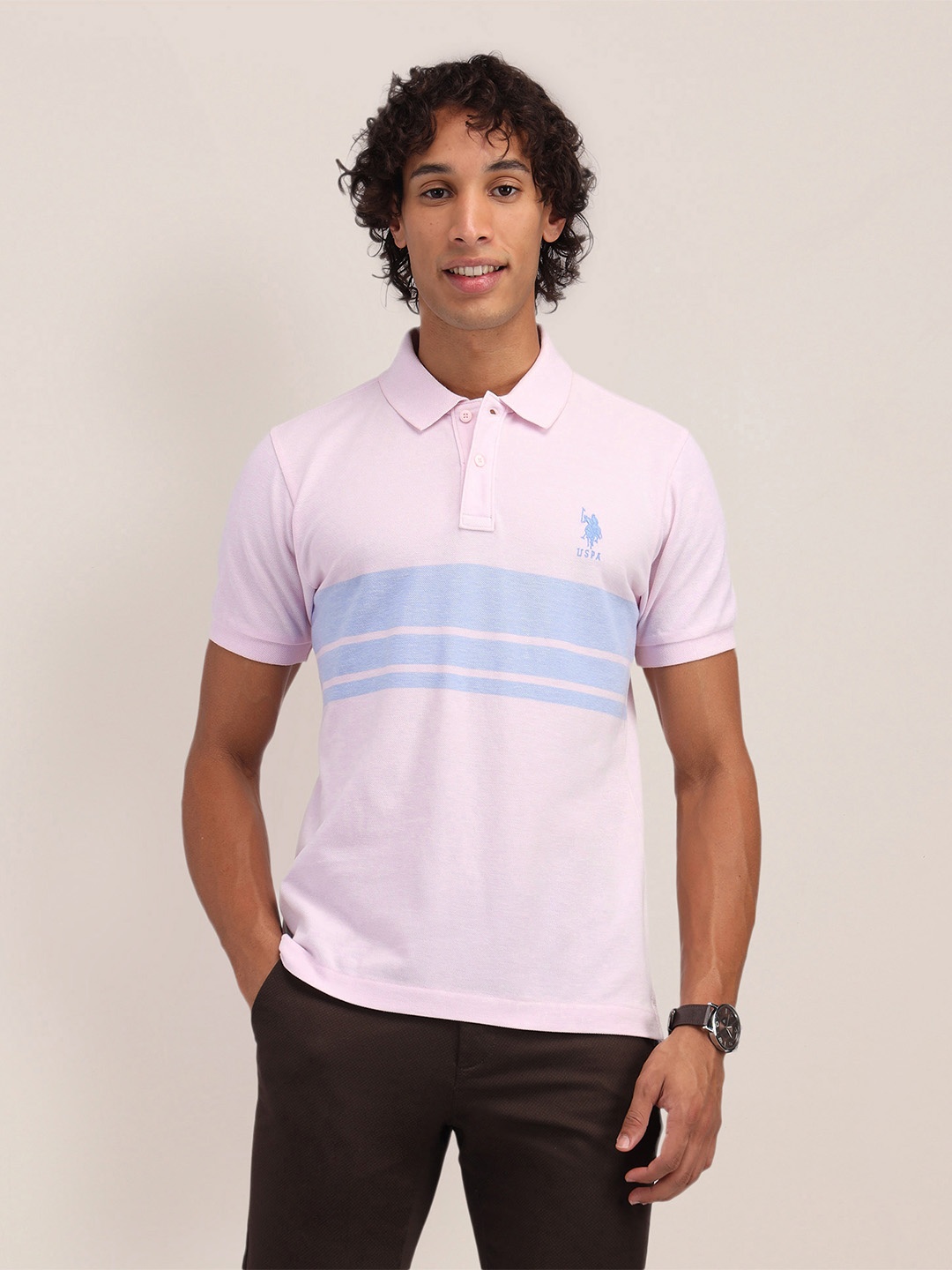 U.S. Polo Assn. Striped Polo Collar Pure Cotton Slim Fit T-shirt, Pink
U.S. Polo Assn. Striped Polo Collar Pure Cotton Slim Fit T-shirt, Pink