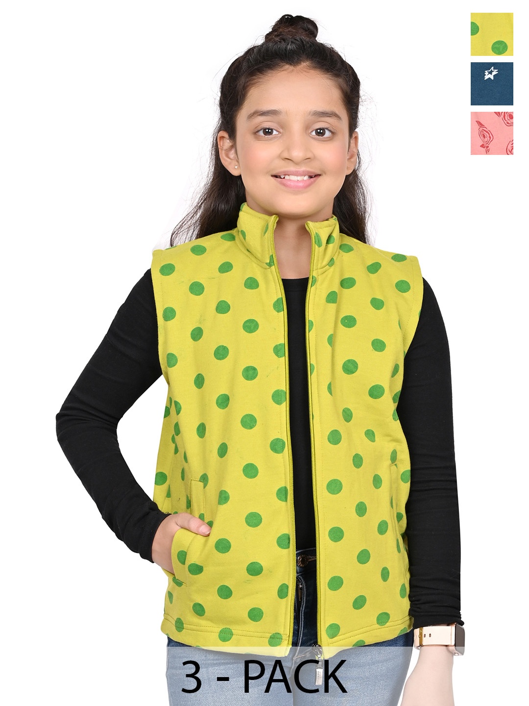 BAESD Girls Pack Of 3 Mock Collar Floral Printed Fleece Casual Open Front Jackets, Yellow
BAESD Girls Pack Of 3 Mock Collar Floral Printed Fleece Casual Open Front Jackets, Yellow